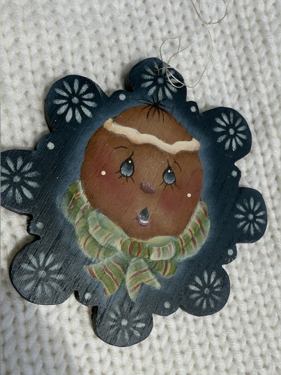 Hand Crafted Other - Hand-Painted Gingerbread Face Holiday Ornament 🌺